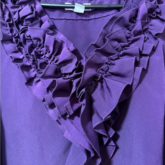 New York & Co. Purple ruffle blouse - Picture 2 of 3